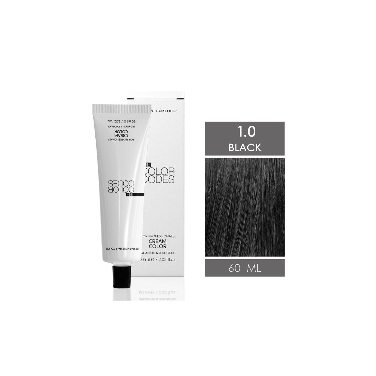 The Color Codes Permanent Hair Dye 1.0 Black 60 ml