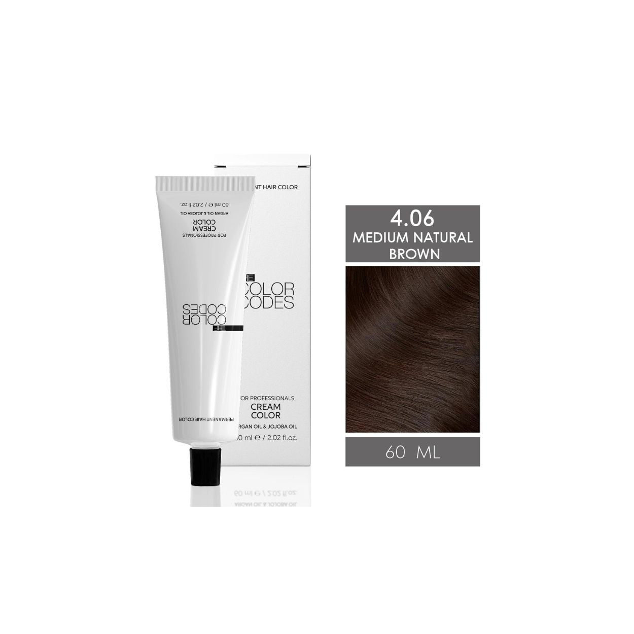 The Color Codes Permanent Hair Dye 4.06 Medium Natural Brown 60 ml