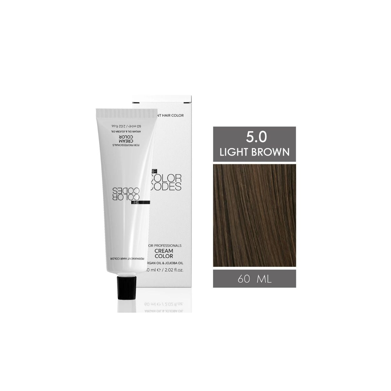 The Color Codes Permanent Hair Dye 5.0 Light Brown 60 ml