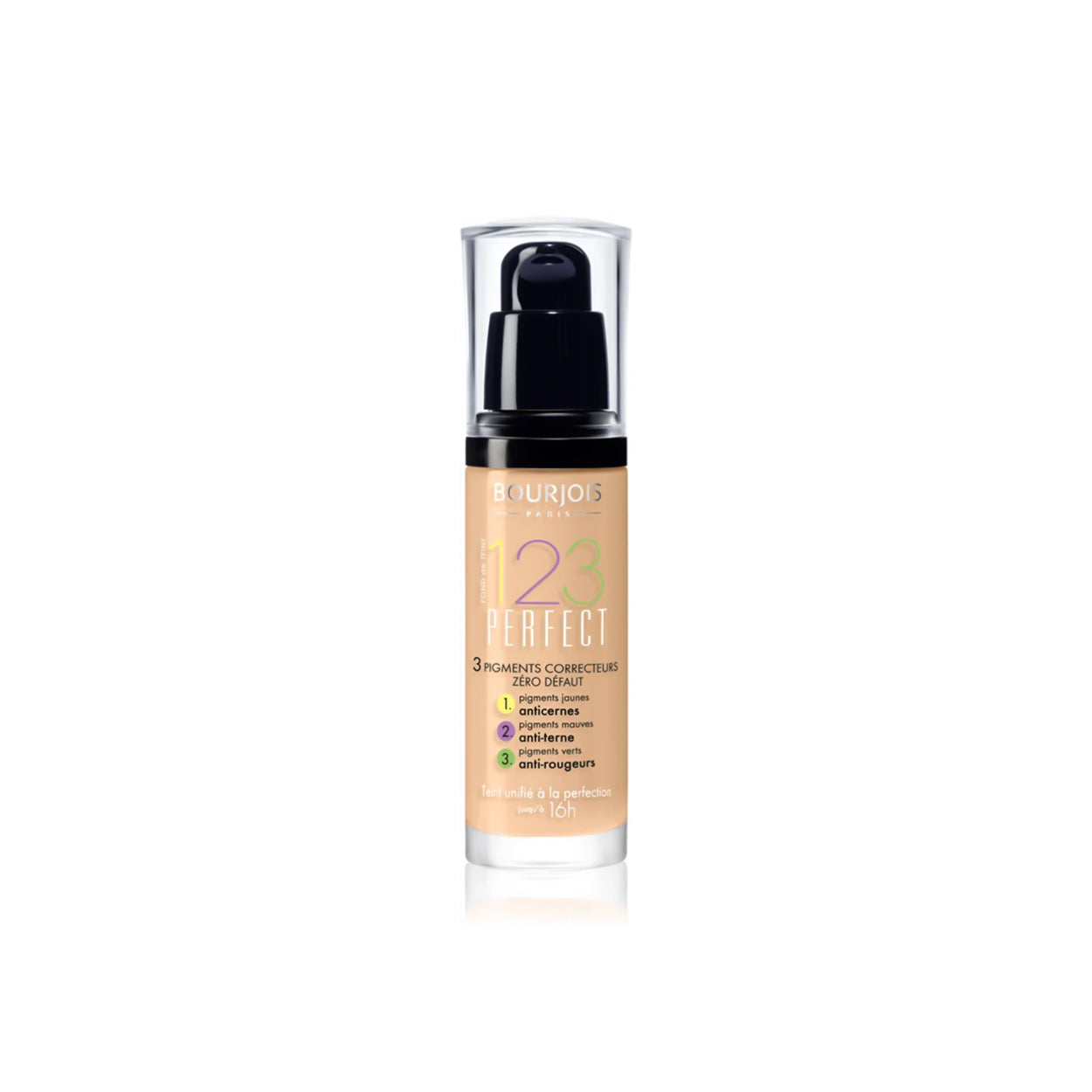 Bourjois 123 Perfect Medium Coverage Liquid Foundation - 55 Dark Beige 30ml