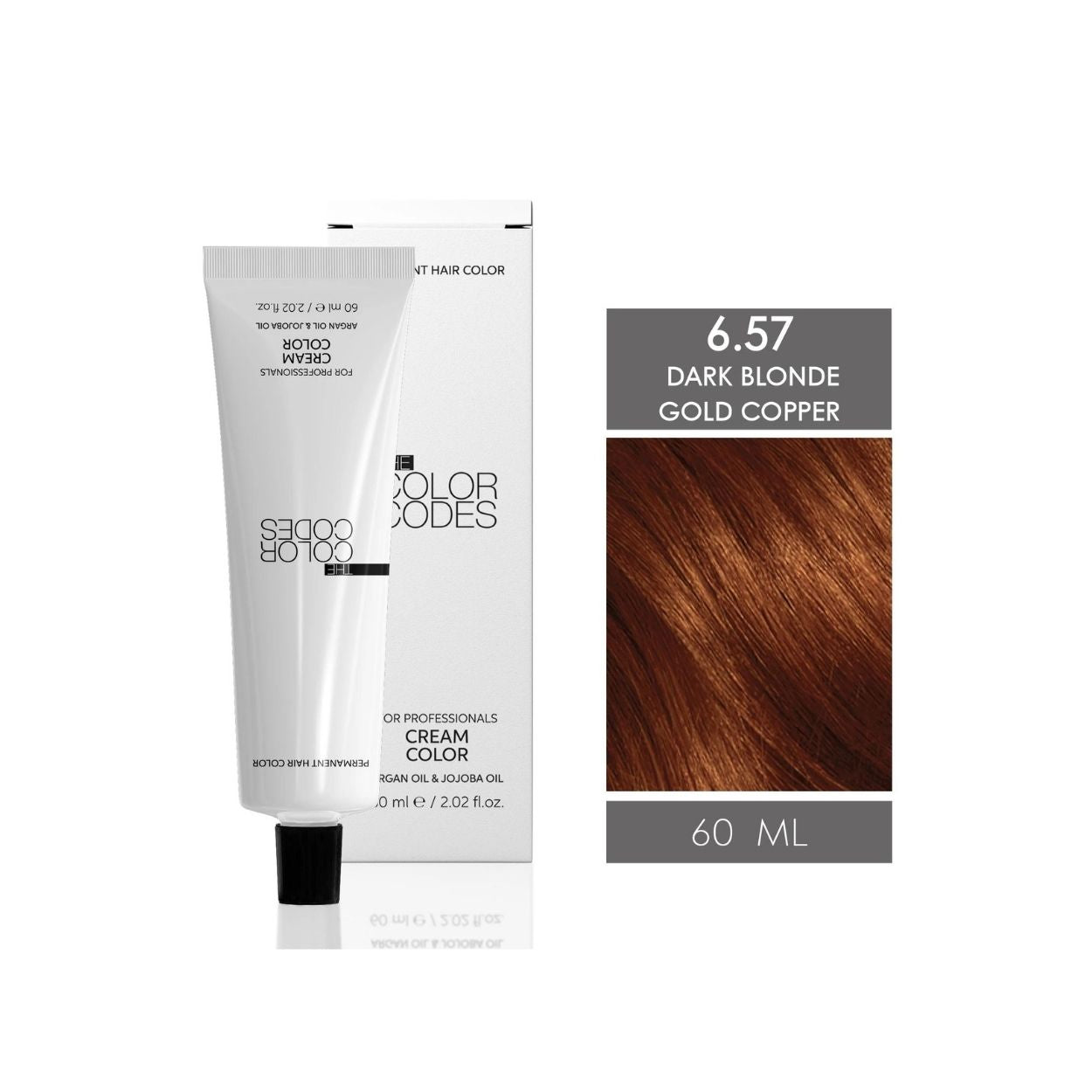 The Color Codes Permanent Hair Dye 6.57 Dark Gold Copper 60 ml